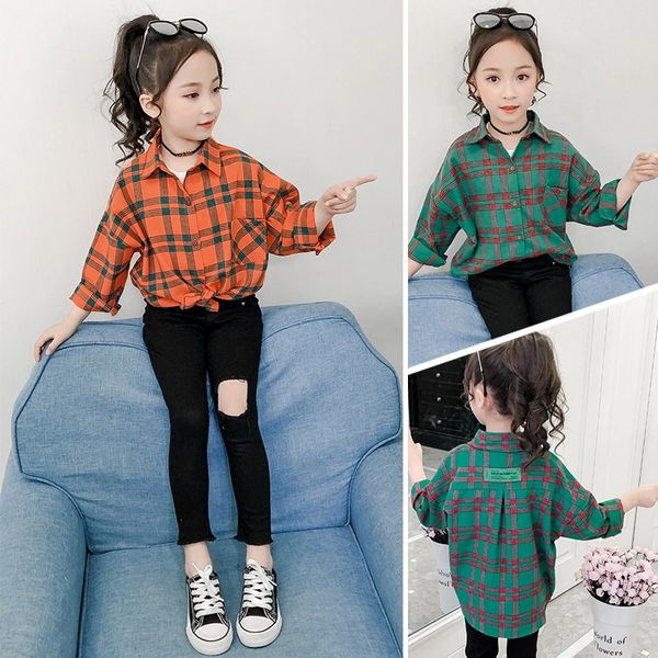 5brur girls plaid shirt autumn clothes korean style shirt foreign style medium and large children fashionable long sleeve children c, White;black
5brur girls plaid shirt autumn clothes korean style shirt foreign style medium and large children fashionable long sleeve children c, White;black