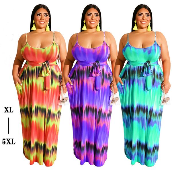 plus size xl--5xl women maxi dress with sash trendy 2020 tie-dye printing ladies spaghetti party dress sleeveless real ps, Black;gray
plus size xl--5xl women maxi dress with sash trendy 2020 tie-dye printing ladies spaghetti party dress sleeveless real ps, Black;gray