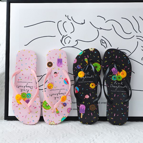 women's slippers summer donuts solid beach flip flops indoor outdoor anti-slip slipper women casual home shoes zapatos de mujer, Black
women's slippers summer donuts solid beach flip flops indoor outdoor anti-slip slipper women casual home shoes zapatos de mujer, Black