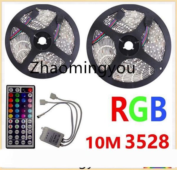 

yon 10m led strip 3528 rgb flexible light waterproof dc 12v 300leds with 44 keys ir remote controller kit