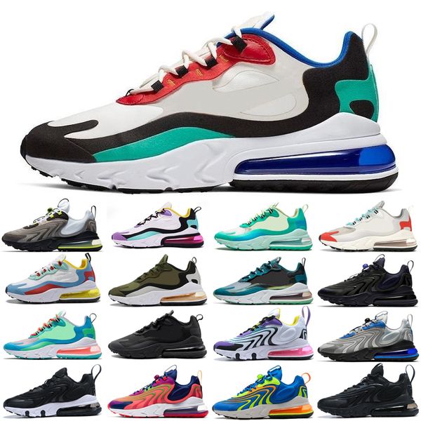 270 react mens running shoes women trainers triple white black cactus light bone bauhaus plum chalk grey men breathable sports sneaker