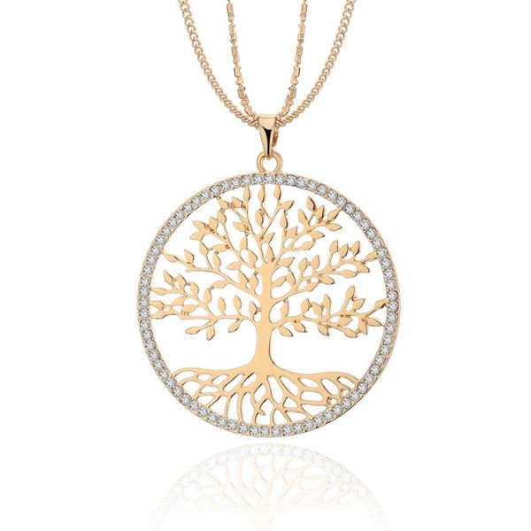 tree of life pendant necklace for woman clear crystal big round pendant gold color long double layer chain fashion jewelry 2020, Silver
tree of life pendant necklace for woman clear crystal big round pendant gold color long double layer chain fashion jewelry 2020, Silver
