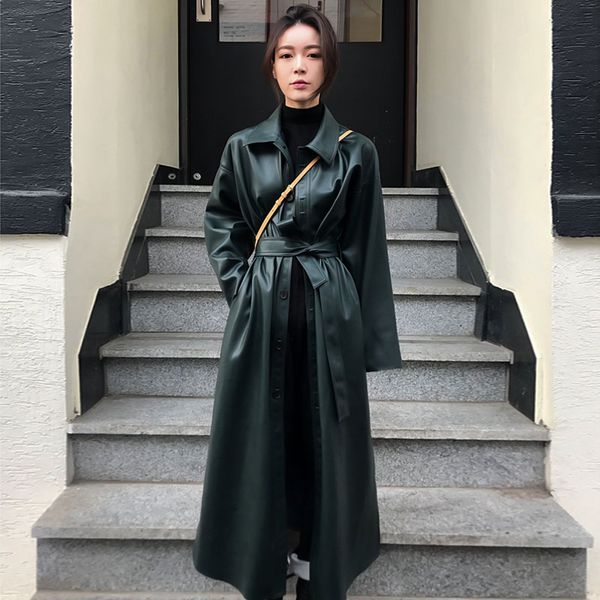 johnature 2020 autumn winter new fashion pu leather streetwear bandage long women trench coat button pockets 4 colors coats, Tan;black
johnature 2020 autumn winter new fashion pu leather streetwear bandage long women trench coat button pockets 4 colors coats, Tan;black