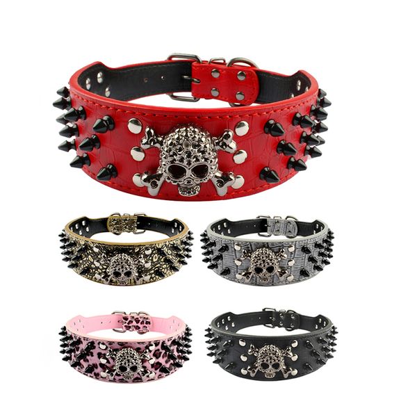 spiked studded leather dog collar rivets cool skull pet accessories for meduim large dogs pitbull boxer pets acessorios
spiked studded leather dog collar rivets cool skull pet accessories for meduim large dogs pitbull boxer pets acessorios