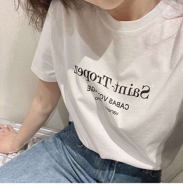 женская футболка просто белая футболка хлопок с короткими рукавами шея, White
женская футболка просто белая футболка хлопок с короткими рукавами шея, White