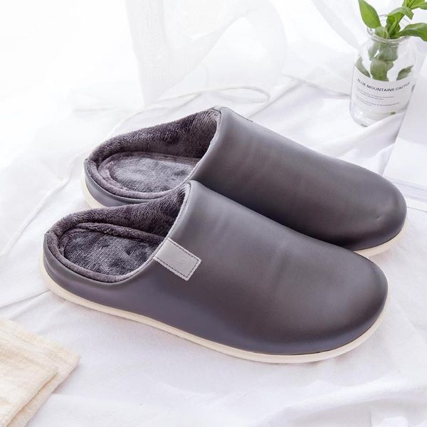 men's winter slippers man shoes short plush leather slippers waterproof home for men warm flip flops with fur, Black
men's winter slippers man shoes short plush leather slippers waterproof home for men warm flip flops with fur, Black