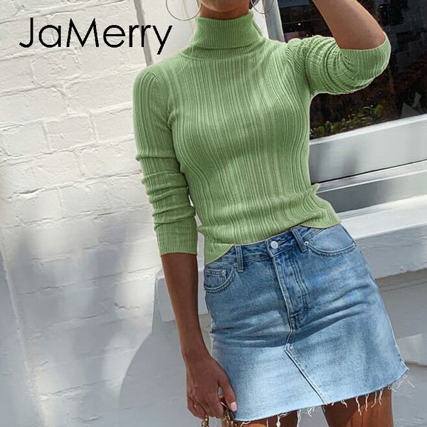 jamerry casual solid turtleneck women sweater striped long sleeve slim pale green sweater feminine warm autumn winter, White;black
jamerry casual solid turtleneck women sweater striped long sleeve slim pale green sweater feminine warm autumn winter, White;black