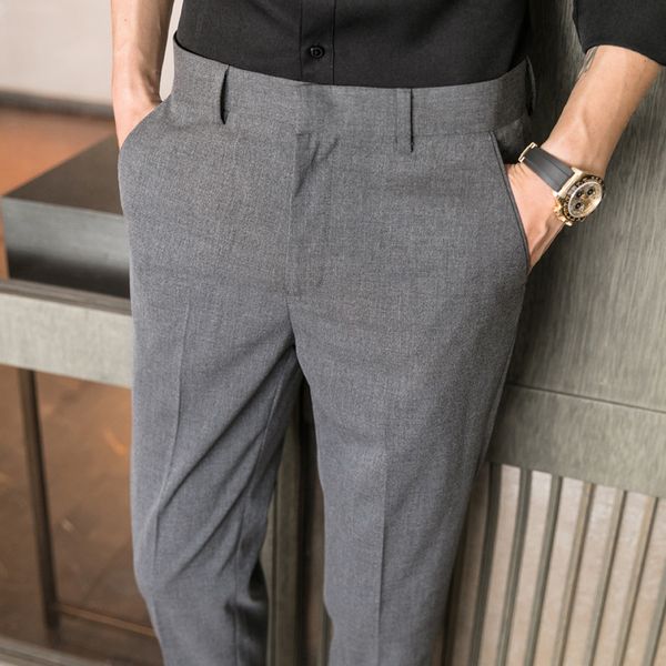 straight trousers 2020 spring and summer business casual comfortable men's three-color small trousers pleated nine-point pants, Black
straight trousers 2020 spring and summer business casual comfortable men's three-color small trousers pleated nine-point pants, Black