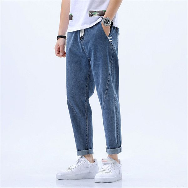 new spliced patchwork men's harem pants casual loose elastic waist drawstring male denim trousers ankle-length streetwear -4xl, Blue
new spliced patchwork men's harem pants casual loose elastic waist drawstring male denim trousers ankle-length streetwear -4xl, Blue