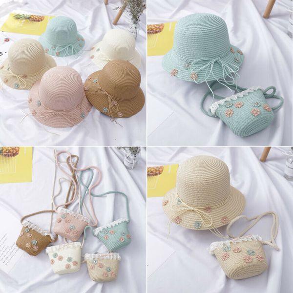 citgeesummer cute toddler kids baby girls beach bucket breathable cap straw sun hat+shoulder handbag straw bag floral, Yellow
citgeesummer cute toddler kids baby girls beach bucket breathable cap straw sun hat+shoulder handbag straw bag floral, Yellow