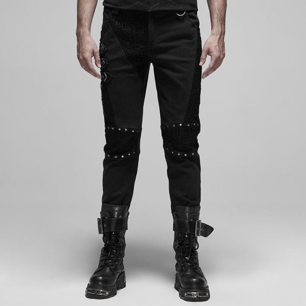 punkrave men's punk classic long pants streetwear simple style joker handsome mesh splic pencil trousers, Black
punkrave men's punk classic long pants streetwear simple style joker handsome mesh splic pencil trousers, Black