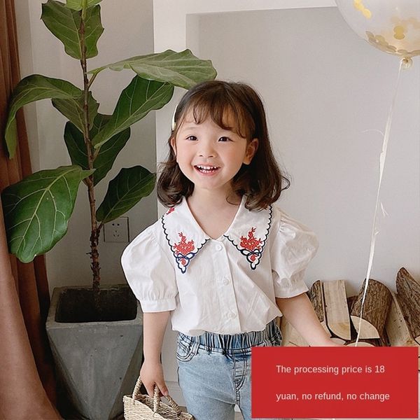 children's short-sleeved without refund or change girls' temperament bubble sleeve embroidery shirt summer 2020 shirt, White;black
children's short-sleeved without refund or change girls' temperament bubble sleeve embroidery shirt summer 2020 shirt, White;black