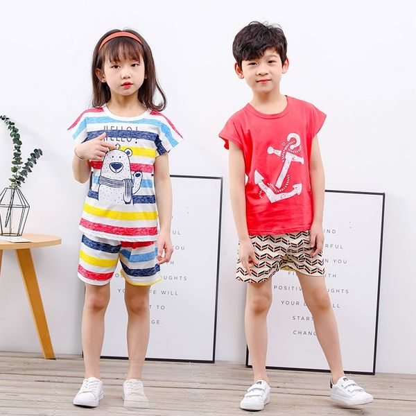 saarh summer 2020 new children's cotton loose sleeveless sports suit boys' and girls' sleeves shorts and shorts korean style 
saarh summer 2020 new children's cotton loose sleeveless sports suit boys' and girls' sleeves shorts and shorts korean style
