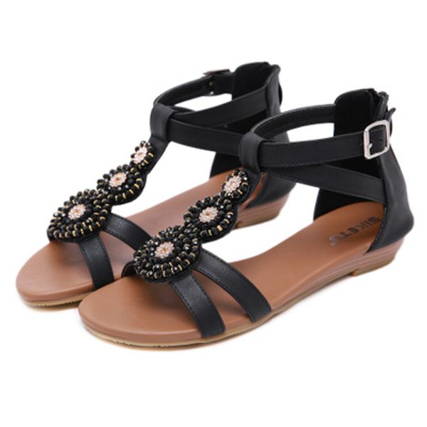 new 2020 women sandals bohemian retro beaded rhinestone roman ladies slippers comfortable soft cow muscle bottom female flats, Black
new 2020 women sandals bohemian retro beaded rhinestone roman ladies slippers comfortable soft cow muscle bottom female flats, Black
