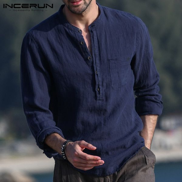 men's casual shirts leisure cotton men long sleeve stand collar camisa solid color pockets blusas loose buttons harajuku chemise 3xl in, White;black
men's casual shirts leisure cotton men long sleeve stand collar camisa solid color pockets blusas loose buttons harajuku chemise 3xl in, White;black