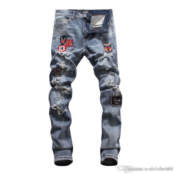 2020 famous design motocycle jeans embroidery man stretch cowboy pants ripped slim fit biker denim luxury pants famous brand jeans, Blue
2020 famous design motocycle jeans embroidery man stretch cowboy pants ripped slim fit biker denim luxury pants famous brand jeans, Blue