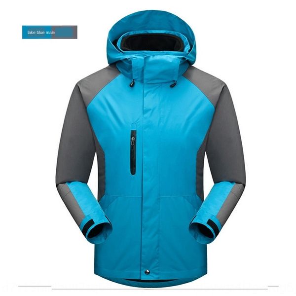 outdoor clothing warm outdoor clothing men's two-piece jacket waterproof warm cold-proof light board, Blue;black