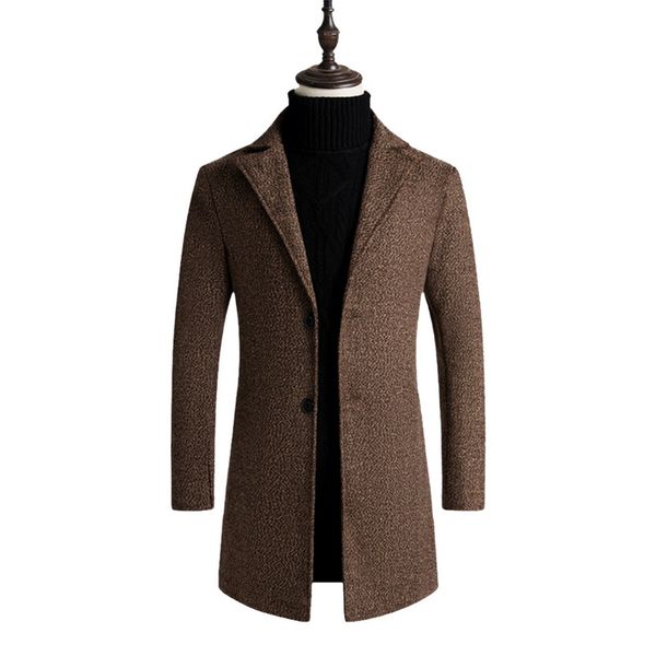 

fashion men wool blends suits women design wool coat warm winter thick trench coat male windbreaker jackets, Black