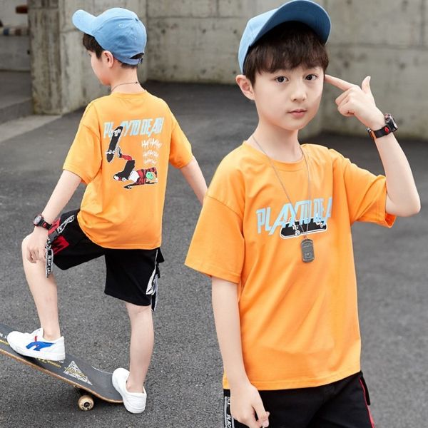 2020 new boys' short-sleeved midi fashion t- shirt printed short-sleeved shirt stylish style t-shirt, Blue
2020 new boys' short-sleeved midi fashion t- shirt printed short-sleeved shirt stylish style t-shirt, Blue