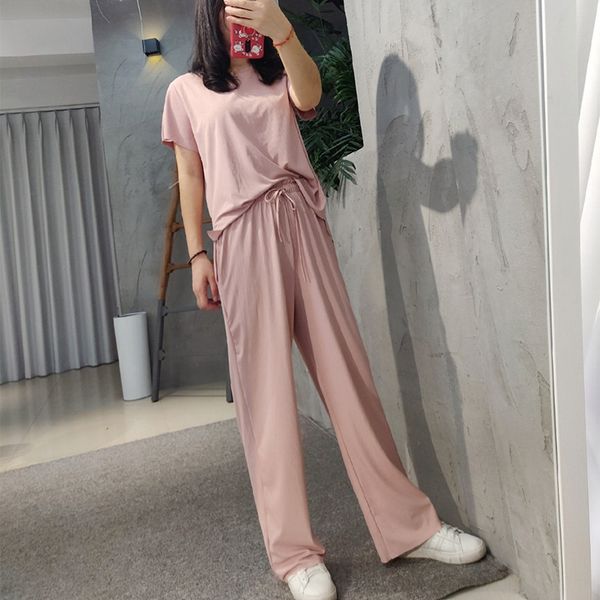 yu zhaolin pajamas women's set home clothes home clothes set suit casual loose wide-leg pants summer simple all-match, Blue;red
yu zhaolin pajamas women's set home clothes home clothes set suit casual loose wide-leg pants summer simple all-match, Blue;red