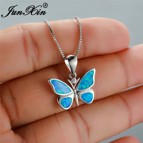 cute animal butterfly pendant blue white fire opal necklaces for women silver color rainbow stone wedding choker jewelry
cute animal butterfly pendant blue white fire opal necklaces for women silver color rainbow stone wedding choker jewelry