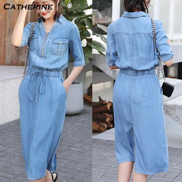 women denim dress jeans calf length summer new washed denim loose midi dress fashion short sleeve ladies dresses 2020 new, White;black
women denim dress jeans calf length summer new washed denim loose midi dress fashion short sleeve ladies dresses 2020 new, White;black