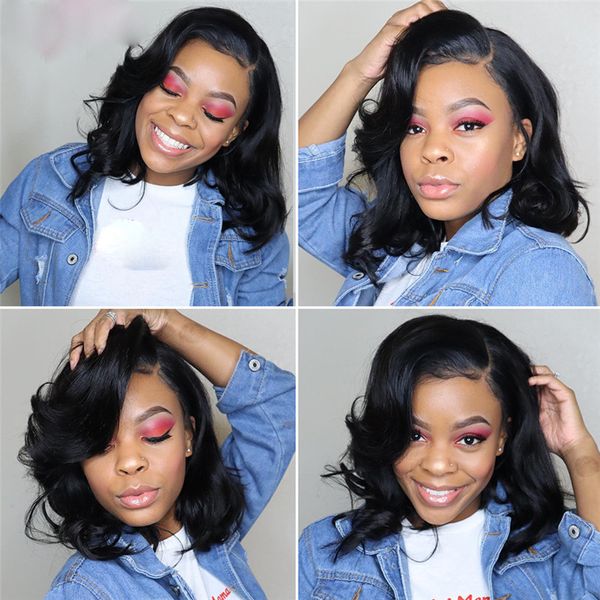 wavy short bob wig 13*6 lace front human hair wigs pre plucked peruvian remy hair 360 lace frontal bob cut wig with baby hair, Black
wavy short bob wig 13*6 lace front human hair wigs pre plucked peruvian remy hair 360 lace frontal bob cut wig with baby hair, Black