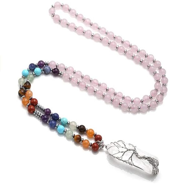 5 pcs silver plated wire wrap irregular shape rock crystal neclace with long beads chain pendant ethnic style jewelry
5 pcs silver plated wire wrap irregular shape rock crystal neclace with long beads chain pendant ethnic style jewelry