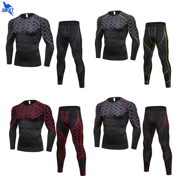 running sets grid printed quick dry sport suit man 2021 compression set sportswear shirt+tights 2pcs tracksuits gym fitness rashguard, Black;blue
running sets grid printed quick dry sport suit man 2021 compression set sportswear shirt+tights 2pcs tracksuits gym fitness rashguard, Black;blue