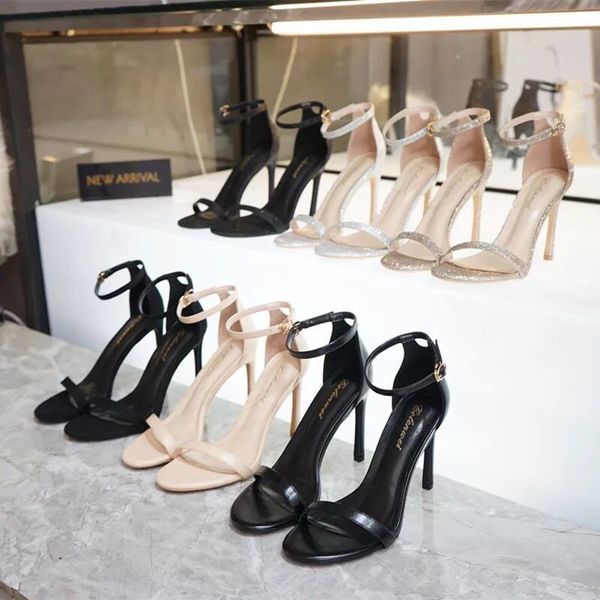2020 new open toe women's sandals korean fashion fine with wild casual black high heels y200620
