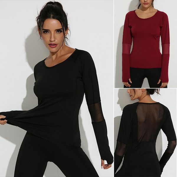 new women's long sleeve sports dance yoga fitness backless fight mesh yarn, White;red
new women's long sleeve sports dance yoga fitness backless fight mesh yarn, White;red