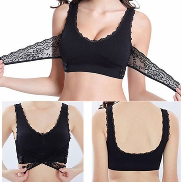 women sport fitness vest lace seamless bra cross side buckle padded cross posture corrector lift up bra w3, White
women sport fitness vest lace seamless bra cross side buckle padded cross posture corrector lift up bra w3, White