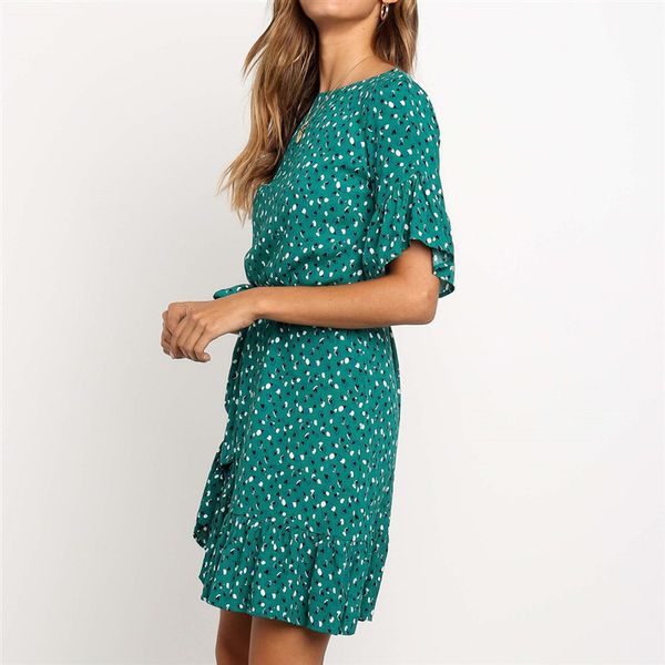 ruffles floral print dress women summer short sleeve o neck sashes dress ladies mini boho beach sundresses, Black;gray
ruffles floral print dress women summer short sleeve o neck sashes dress ladies mini boho beach sundresses, Black;gray
