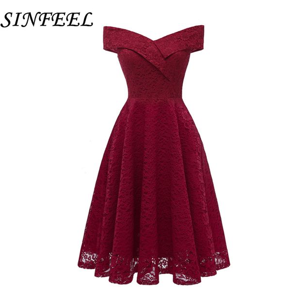 sinfeel women autumn dress elegant off shoulder 2020 lace a-line lady slim slash neck vintage short party dresses plus size, Black;gray
sinfeel women autumn dress elegant off shoulder 2020 lace a-line lady slim slash neck vintage short party dresses plus size, Black;gray