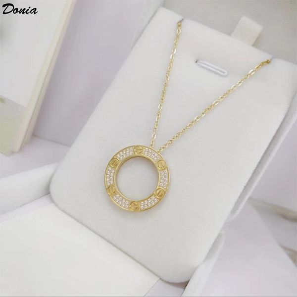 donia jewelry european and american fashion designer necklace love two color titanium plated steel necklace with round zircon gift necklace, Silver
donia jewelry european and american fashion designer necklace love two color titanium plated steel necklace with round zircon gift necklace, Silver