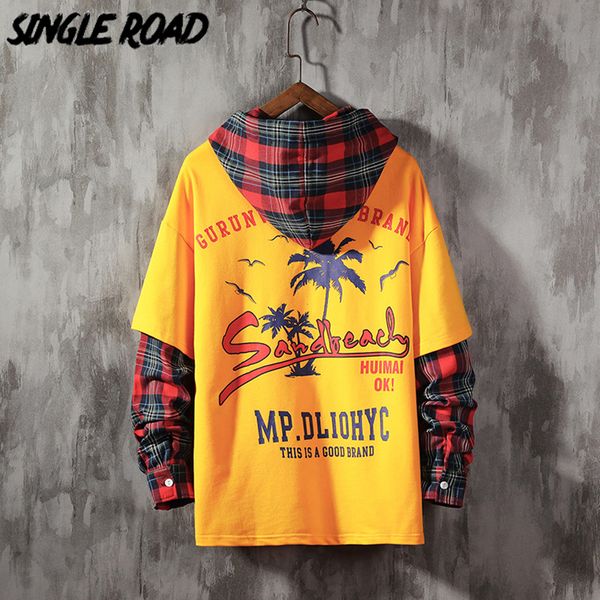 singleroad oversized men's hoodies men 2020 plaid patchwork sweatshirt hip hop japanese streetwear harajuku yellow hoodie men, Black
singleroad oversized men's hoodies men 2020 plaid patchwork sweatshirt hip hop japanese streetwear harajuku yellow hoodie men, Black
