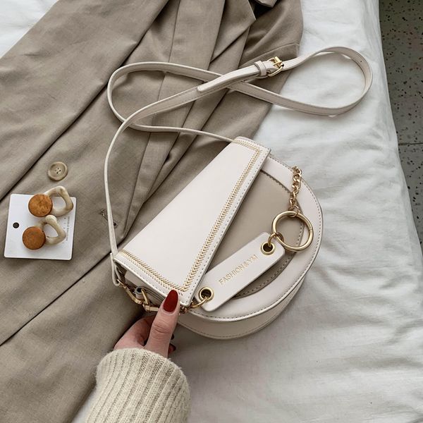 casual women saddle bag splice women's bag small shoulder messenger ladies women handbags purse totes with chains 2020
casual women saddle bag splice women's bag small shoulder messenger ladies women handbags purse totes with chains 2020