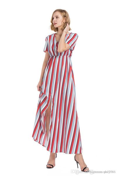 wholesale women dress summer fashion v-neck striped print short sleeve elegant lady skirt elastic waist casual split dresses size s-xl, Black;gray
wholesale women dress summer fashion v-neck striped print short sleeve elegant lady skirt elastic waist casual split dresses size s-xl, Black;gray