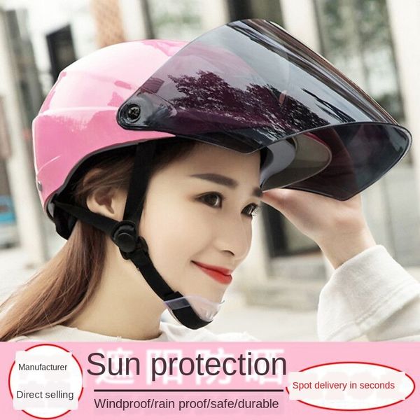electric car women's double mirror cute sunscreen half battery helmet light battery car helmet
electric car women's double mirror cute sunscreen half battery helmet light battery car helmet