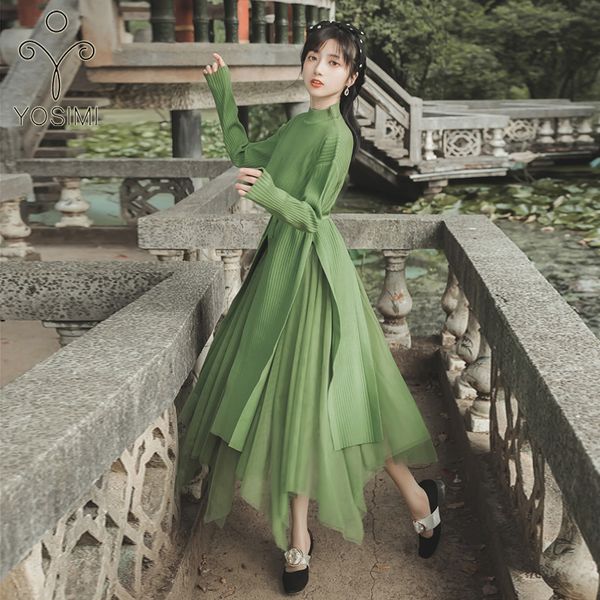 two piece dress yosimi 2021 autumn winter female turtleneck long sleeve pullover loose sweater and mesh skirt 2 outfits for women, White
two piece dress yosimi 2021 autumn winter female turtleneck long sleeve pullover loose sweater and mesh skirt 2 outfits for women, White