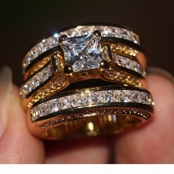 promotion women men jewelry 3-in-1 wedding ring 14kt yellow gold filled princess cut diamond engagement band ring, Slivery;golden
promotion women men jewelry 3-in-1 wedding ring 14kt yellow gold filled princess cut diamond engagement band ring, Slivery;golden