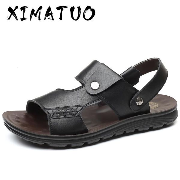 men sandals genuine split leather men beach shoes brand casual shoes slippers sneakers summer flip flops, Black
men sandals genuine split leather men beach shoes brand casual shoes slippers sneakers summer flip flops, Black