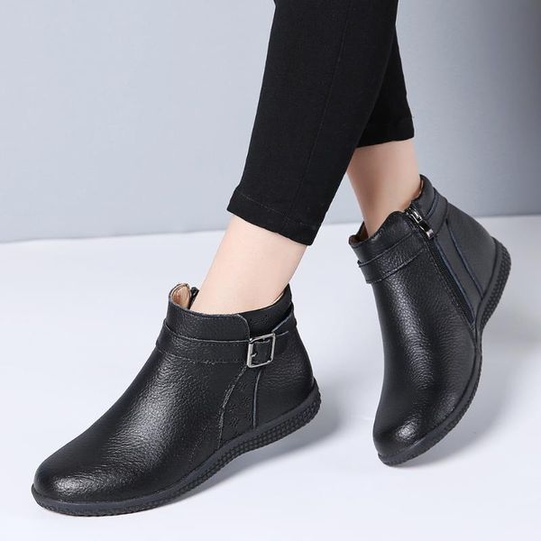 spring women winter boots snow shoes genuine leather slip on women ankle boots flat shoes short boot ladies autumn, Black
spring women winter boots snow shoes genuine leather slip on women ankle boots flat shoes short boot ladies autumn, Black