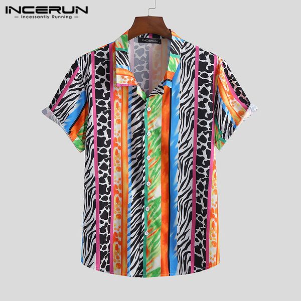 incerun casual short sleeve lapel blouse mens summer hawaiian shirts fashion leopard striped camisa man high street chic blouse, White;black
incerun casual short sleeve lapel blouse mens summer hawaiian shirts fashion leopard striped camisa man high street chic blouse, White;black