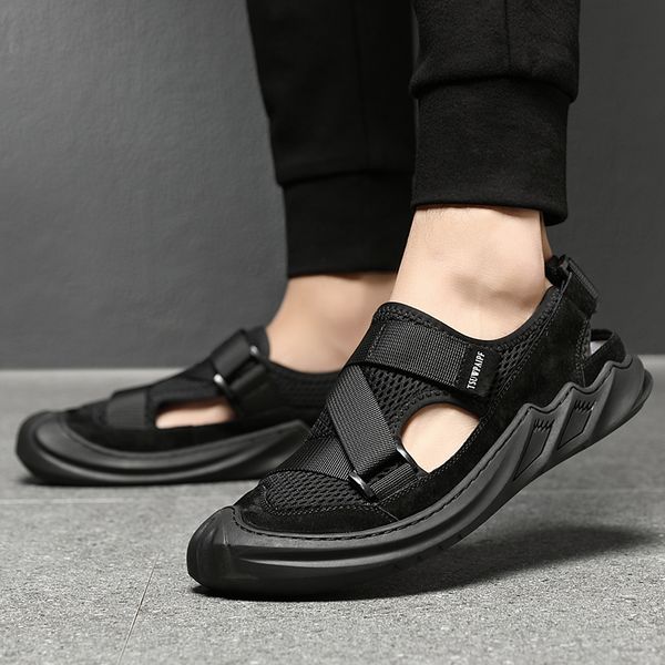 sandals outdoor summer men breathable and comfortable walking wear large size open shoes mesh fashion beach leisure buckle, Black
sandals outdoor summer men breathable and comfortable walking wear large size open shoes mesh fashion beach leisure buckle, Black