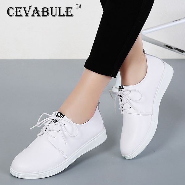 cevabule 2020 flat-bottomed white shoes female lace-up student flat-heeled shoes korean casual joker white sneakers, Black