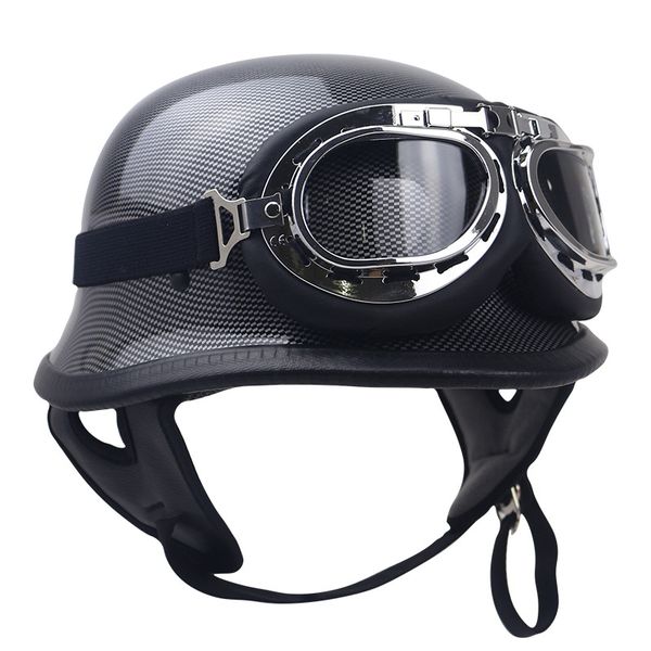 motorcycle helmet for vintage half face helmet retro german chopper cruiser carton fiber pu black cascos para dot
motorcycle helmet for vintage half face helmet retro german chopper cruiser carton fiber pu black cascos para dot