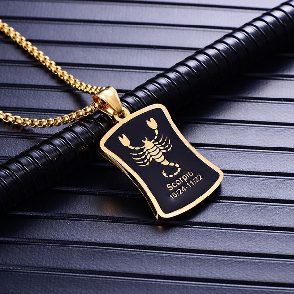 pendant necklaces scorpio 12 constellations necklace birthday gifts gold color stainless steel amulet zodiac sign jewelry collier 2021, Silver
pendant necklaces scorpio 12 constellations necklace birthday gifts gold color stainless steel amulet zodiac sign jewelry collier 2021, Silver