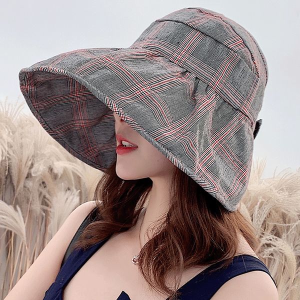 korean style women's beach shade beach all-match foldable sunscreen shade sun sun hat striped empty hat sunscreen outdoor, Blue;gray 
korean style women's beach shade beach all-match foldable sunscreen shade sun sun hat striped empty hat sunscreen outdoor, Blue;gray