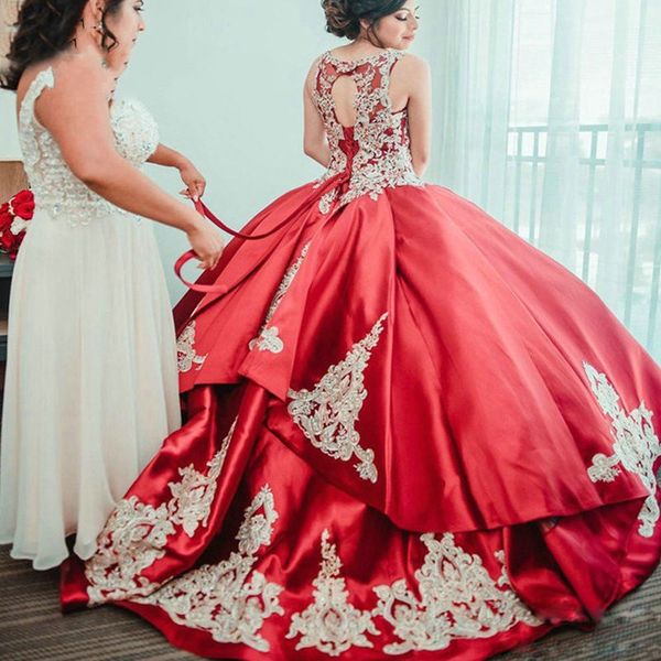 red satin ball gown wedding dresses vestidos de novia 2021 light gold embroidered beaded layers skirt ball gowns party graduation dress part, White
red satin ball gown wedding dresses vestidos de novia 2021 light gold embroidered beaded layers skirt ball gowns party graduation dress part, White